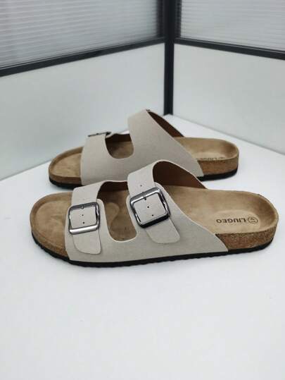 Herren weiche Korksohle Komfort-Innensohle Slip-On Muschel-Sandalen, Outdoor Strand Latschen für Herren & Damen Paar, Sommer