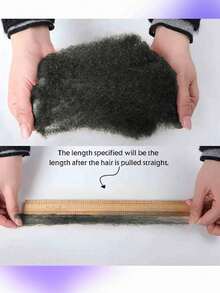 3 件非洲卷发散装真人接发 - 8 英寸 12 英寸，真人头发，适合脏辫、扭发和辫子，可漂白和染色，自然黑色，男女皆宜，情人节、母亲节和春季造型的理想选择，多功能发型设计，逼真的假发，优质美发产品 - Natural Black - 查看 5