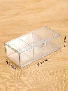 [Transparent Divided Organizer Box] 1/2/3pcs Plastic Clear Storage Box, Drawer Built-In Storage Box, Transparent Drawer Divided Organizer, Dresser Desktop Cosmetic Skin Care Products Finishing Box, Sundries Storage Container,For Desk/Vanity