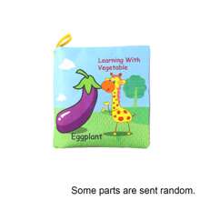 1pc / 4Pcs Baby Cloth Book, Crinkle Fabric Soft Books Set With Rustling Sound, Fruits Vegetable Cognition Toy For Toddlers (Some Parts Are Sent Random Colors)