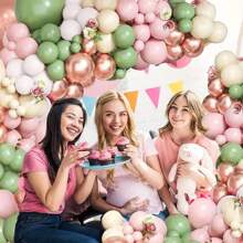 120 Peças Kit de Arco e Guirlanda de Balões de Látex Brancos, Rosas e Abacate para Decoração de Festa de Aniversário, Casamento, Aniversário, Chá de Bebê, Noiva, Bottom e Decoração Doméstica