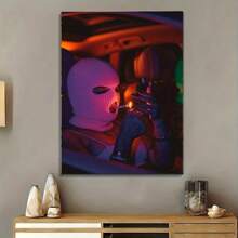 1pc Canvas Poster, Modern Art, Retro Smoking Women Poster, Canvas Of Sexy Women Wearing Ski Masks, Ideal Gift For Bedroom, Decor Wall Art, Wall Decor Fall Decor, Wall Decor, Room Decoration, No Frame, Wall Art Gifts Birthday Graduation
