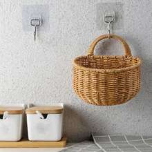 生姜和大蒜储存，厨房生姜篮藤条式编织壁挂或便携式吊篮