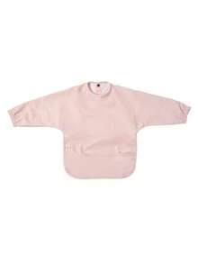 1pc Soft PU Long-Sleeved Waterproof Feeding Bib, Baby Bibs Plain Color, Long Sleeve Feeding Bib, Reverse Wear, Solid Color, Smock For Baby And Toddler Bib Suit