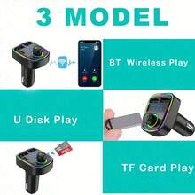 Bluetooth 5.3 Hands-Free Car Kit, Wireless FM Transmitter Receiver, Radio Adapter With 2 USB PD Chargers, Bluetooth Car Adapter, PD Charging Car Bluetooth MP3 Player, Car Charger, FM Transmitter, Dual USB Car Bluetooth Receiver Car Accessories - Multicolor - View 5
