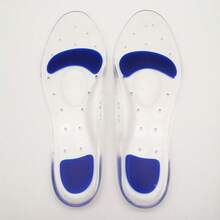 1 Pair Thick Silicone Gel Shoe Insoles, Shock Absorbing Foot Massage Support Cushions For Sports Shoes, Leather Shoes, And Casual Shoes, Shoes Accessories - Clear - View 6