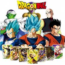 bandai 1 Paquete/5 Piezas Tarjetas de Goku hijo, Vegeta Saiyajin, Cartas raras de colección de intercambio TCG de Anime de Batalla como regalo y juguete