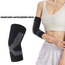 1pc Compression Elbow Sleeve, Elbow Support Brace For Basketball, Tennis And Fitness Exercising - Black - View 3