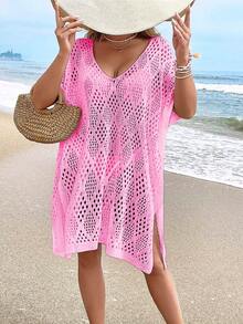 Women's Fashion Casual Hollow Out Coverup (Bikini Not Included)