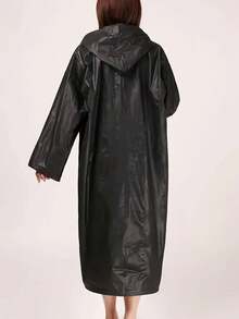 1pc,Raincoat, Reusable Adult Poncho, Portable EVA, Foldable Rainproof Jacket With Hood And Drawstring For Men And Women