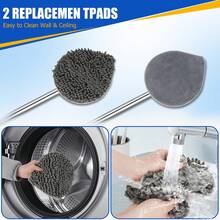 Max 86'' Flexible Long Handle Wall Cleaner With 90° Cleaning Angle, Wall Mop For Painted Walls,Ceiling,Window,Floor,Baseboard Cleaner Tool Duster, Dry Dust & Wet Wash Cleaning Mop With 6 Pads - Màu xanh lam - Xem 6