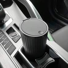 No More Messy Cars! Car Trash Can With Secure Lid, Anti-Spill & Odor Blocking, Ideal For Food Waste & Daily Use" - 黑色 - 查看 1