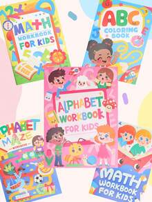 Kit d'apprentissage préscolaire 5 EN 1 pour les 3-6 ans Cahier de traçage de l'alphabet + Exercices de mathématiques et livre de jeux bonus Jouets éducatifs pour tout-petits pour la pratique de l'écriture (ABC et 123), Fournitures scolaires / Cadeau d'apprentissage de bienvenue - couleur - Voir 23
