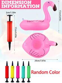 24/12/6pcs (With Air Pump) Flamingo Coasters,Inflatable Drink Holders,Flamingo Straw Pool Float, For Summer Hawaiian Birthday Party Tableware Decor, Straws Not Included - Multicolor - View 3