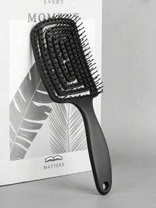 1件装蓬松高颅梳发饰女士长发造型按摩经络家用空心肋骨梳