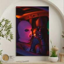 1pc Canvas Poster, Modern Art, Retro Smoking Women Poster, Canvas Of Sexy Women Wearing Ski Masks, Ideal Gift For Bedroom, Decor Wall Art, Wall Decor Fall Decor, Wall Decor, Room Decoration, No Frame, Wall Art Gifts Birthday Graduation