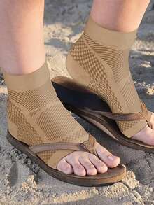 1pc Women Sports Ankle Support Compression Sock, Foot Arch Plantar Fasciitis Ankle Sleeve Swollen Ankle Protector, Suitable For Daily Wear