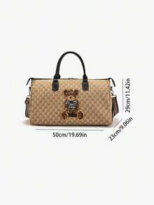 2025 New Shoulder Bag, Fashionable Simple Large Capacity Short-Distance Travel Bag - Khaki - View 8