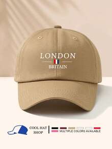 1 件男女通用夏季防紫外线伦敦图案棒球帽，可调节时尚休闲透气太阳帽，百搭日常穿着 - 棒球帽 - 查看 5