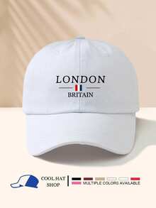 1 件男女通用夏季防紫外线伦敦图案棒球帽，可调节时尚休闲透气太阳帽，百搭日常穿着 - 棒球帽 - 查看 13