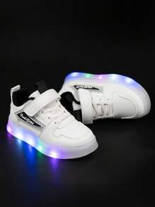 1 Pair Unisex Kids Shoes With LED Lights, Casual Sports Sneakers, Lightweight, Non-Slip, Durable, Suitable For Spring, Summer, Autumn & Winter