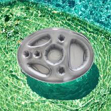 Portable Inflatable PVC Water Ice Bar, Party Floating Drink Holder, Porous Coaster Tray For Summer Pool Supplies
