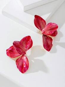 1 paire de boucles d'oreilles en or avec tulipe émaillée peinte à la main avec effet de goutte d'huile. Cadeau surprise pour un port quotidien, les fêtes, l'anniversaire, la fête des mères, la petite amie ou la fille.