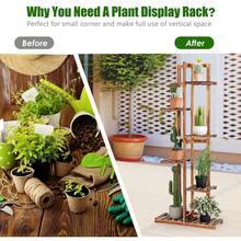 GOFLAME 6-Tier Flower Stand Wood Plant Flower Rack Freestanding Display Shelf - Khaki - View 3