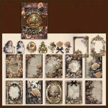 Rose Story Vintage Dark Gothic Scrapbooking Material Pack,School Supplies,Back To School