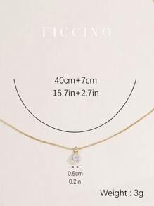 FICCINO FICCINO Classic Retro Minimalist Gold-Plated Cubic Zirconia Circle Pendant Necklace, Titanium Steel Gold Plated Snake Chain Necklace, Versatile Collar Necklace, Couple/Valentine's Day/Holiday Gift Set With Box