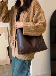 Nuevo diseño de bolso de hombro de gran capacidad para mujer, bolso de mano de moda para mujer