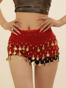 1 chiếc váy múa tua rua đính sequin cho nữ, khăn quấn hông tua rua cho múa bụng, váy tua rua đính sequin lấp lánh cho nữ, trang phục biểu diễn sân khấu, thích hợp cho mùa hè, mùa thu, Halloween. - Nhiều màu - Xem 8