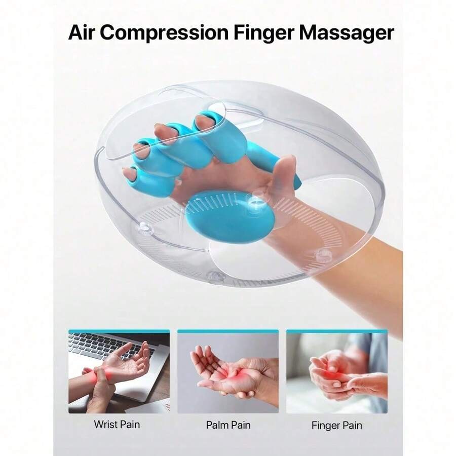 Cordless Hand Massager With Heat And Compression For Finger And Wrist Massager Machine, Mothers Day Gifts - White - View 1
