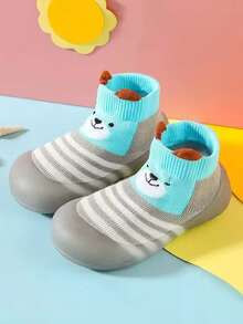 1Pair Baby Walking Socks Shoes Toddler Soft Rubber Sole Non-Skid Indoor Floor Slipper Infant Boys Girls First Walking Trainers Shoe - Multicolor - View 6