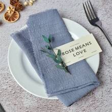 12pcs/Pack 42*42cm/16.5*16.5in Soft Fringe Linen Napkins, Multi-Color Square Handmade Serviettes For Wedding, Holiday Decor, Hotel, Wiping Cups, Christmas Dinner, Daily Use, Table Decoration, Tea Towels, Handkerchief