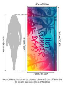 1pc Ultra-Soft Microfiber Beach Towel With Starfish Print, Quick Dry, Absorbent, Suitable For Adults, Travel, Summer, Sports, Swimming, Pool, Yoga, Camping Beach Essentials - Summer - View 3