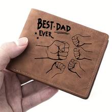 Fist-Shaped Personalized Wallet With Engraved Family Names | Customized Fist Style Names For Dad/Mom/Kids | Creative Gift For Father's Day, Mother's Day For Men Wallet Mini Wallet Purse Wallet Men Wallet Leather Small Wallet - Multicolor - View 7