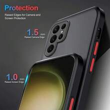 1pc Shock-Proof Matte Hard Protective Phone Case Bumper Compatible With Samsung S23, S22, S21, S24 Series - Blue - View 4