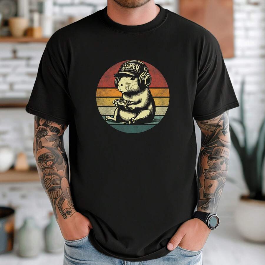 PLAYERA UNISEX CAPIBARA STYLE DON´T WORRY BE CAPY CUTE GYM MEMES MODA CASUAL URBAN MC721 - Negro - Ver 1