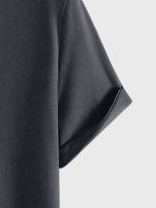 男孩和青少年几何林地图案圆领短袖 T 恤，休闲百搭日常穿着 - 灰色 - 查看 4