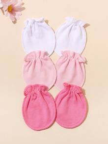 Set de 3 manoplas antiarañazos para bebés recién nacidos - Multicolor - Ver 3