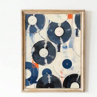 1 pieza, Artes de pared, Carteles modernos, Decoración del hogar ecléctica de registro vintage azul, estampado de pared estético neutro, Póster de música vintage, Arte de pared Y2K, Regalo para amantes de la música, Sin marco