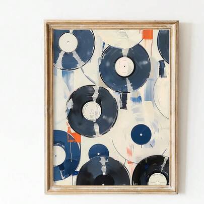 1 pieza, Artes de pared, Carteles modernos, Decoración del hogar ecléctica de registro vintage azul, estampado de pared estético neutro, Póster de música vintage, Arte de pared Y2K, Regalo para amantes de la música, Sin marco