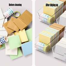 1/3/4pcs Note Pads Storage Box, Stationery Organizer, Desktop Organizer, Makeup Organizer, Back To School Season - Space Saving Desktop Organizer, Office Accessories And Supplies, No Drilling Required - Transparent - View 5