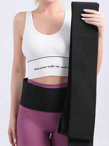 女士多规则腰部训练器绷带包裹式修身腰带长躯干腹部包裹腹部塑身腰部修身腰带 - 黑色 - 查看 4