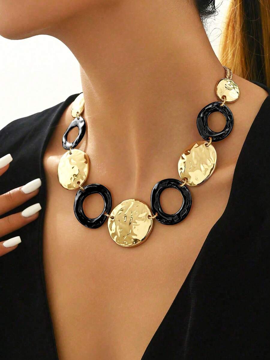 1pc European & American Style Exaggerated Minimalist Geometric Necklace - Multicolor - View 1