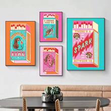 1pc /3PCSWall Arts Posters Frameless /Framed Modern Tiger Matchbox Quotes Canvas Paintings Poster And Print Wall Art Pictures For Living Room Decoration Wall Decor Cuadro ,Wall Art With Frame