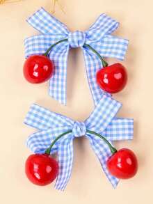 2pcs Cute Bowknot Hair Clips, Versatile Bangs Clips, Hair Accessories For Girls - Blue - View 5