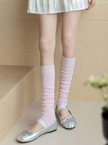 1 Pair Women's Lightweight Breathable Ballet Style Solid Color Ankle Leg Warmers, Casual & Versatile For Summer Christmas Gift