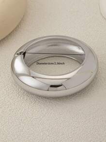 1 Pc Silver Color Chunky Wheel Bangle Women Minimalist Cuff Bracelet / Basic Design Cuff Bangle Bracelet For Daily Wear